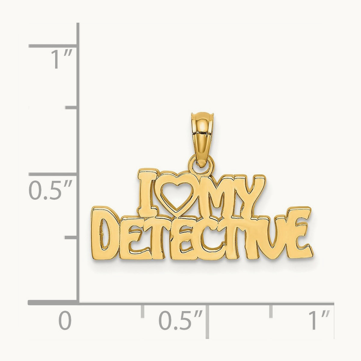 I HEART MY DETECTIVE Charm, 14K