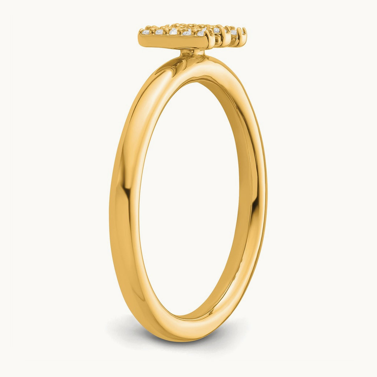 Stackable Diamond Ring — 14K Yellow Gold, M
