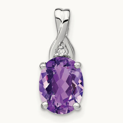 Oval Amethyst and Diamond Pendant — photo set