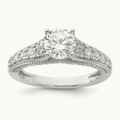 Round Engagement Ring, 1.50 ct tw Lab-Grown Diamond — 14K White Gold