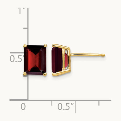8x6mm Garnet Earrings, 14K