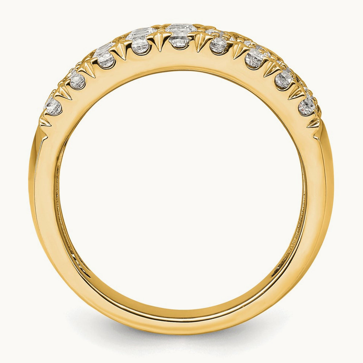 Triple Row Band, 1.50-3.00 ct tw Lab-Grown Diamond — 1 1/2 ct, 14K Yellow Gold, 7