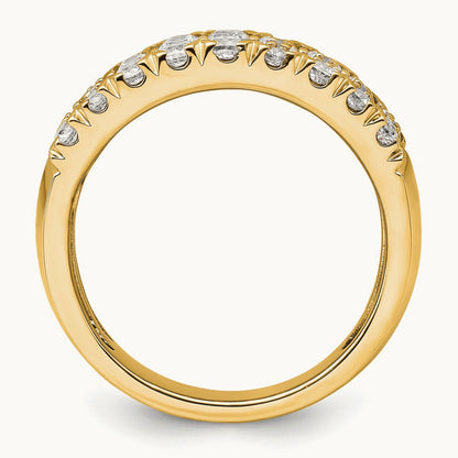 Triple Row Band, 1.50-3.00 ct tw Lab-Grown Diamond — 1 1/2 ct, 14K Yellow Gold, 7