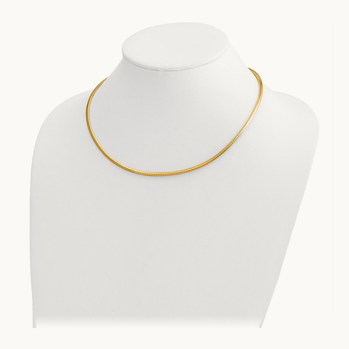 Domed Omega Necklace — 14K Yellow Gold, 18mm, 3mm