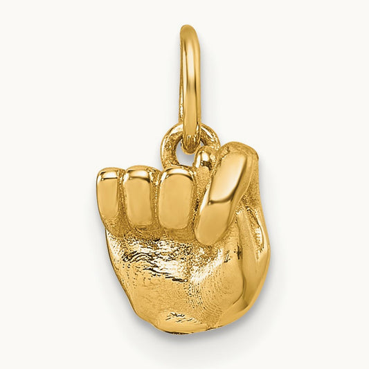 American Sign Language Alphabet Fingerspelling Sign T Pendant, 14K