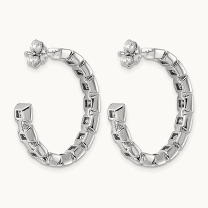 Post Princess Hoop Earrings, 4.25-5.25 ct tw Lab-Grown Diamond