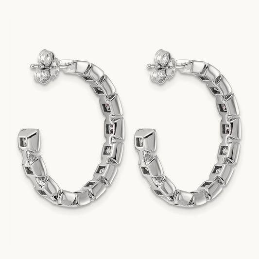 Post Princess Hoop Earrings, 4.25-5.25 ct tw Lab-Grown Diamond