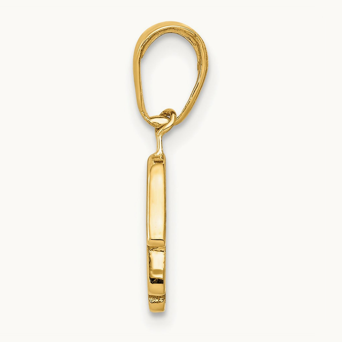 Small Solid Hamsa Pendant, 14K