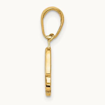 Small Solid Hamsa Pendant, 14K
