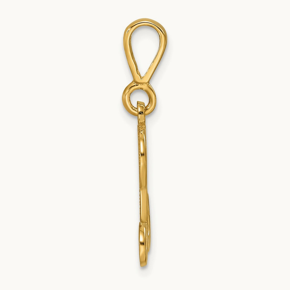 Polished Script Filigree Initial Pendant — L