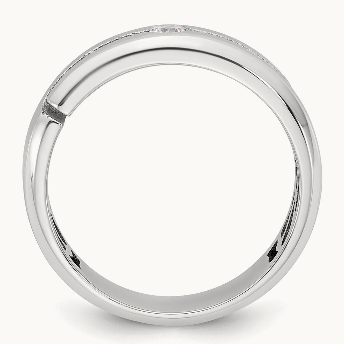 IB Goodman Mens Satin Complete 1/10ct Diamond Ring, 14K White Gold