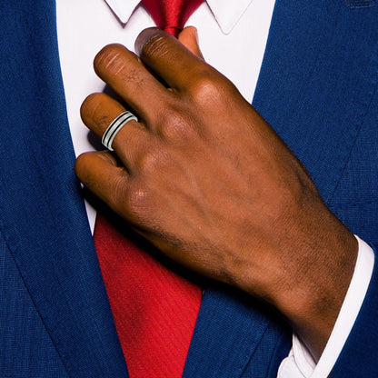 Brushed Enameled Flat Band — photo set