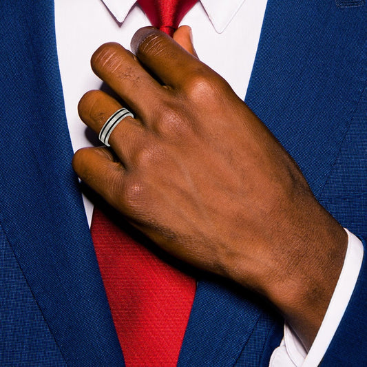 Brushed Enameled Flat Band — photo set