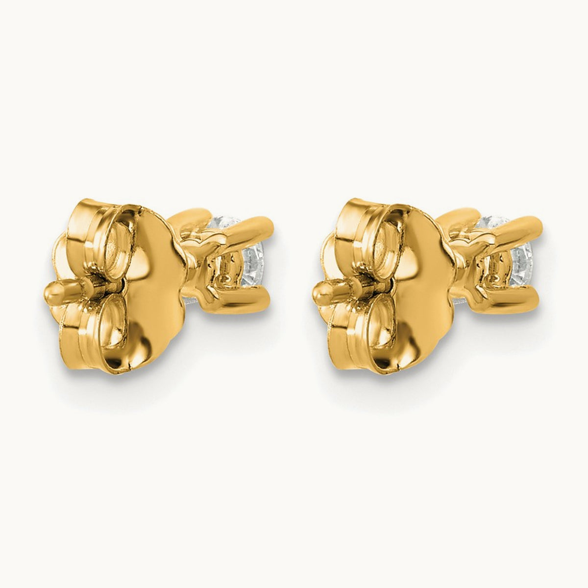 Round Heavyweight Stud Earrings, 0.10-7.00 ct tw Lab-Grown Diamond — 1/5 ct, 14K Yellow Gold
