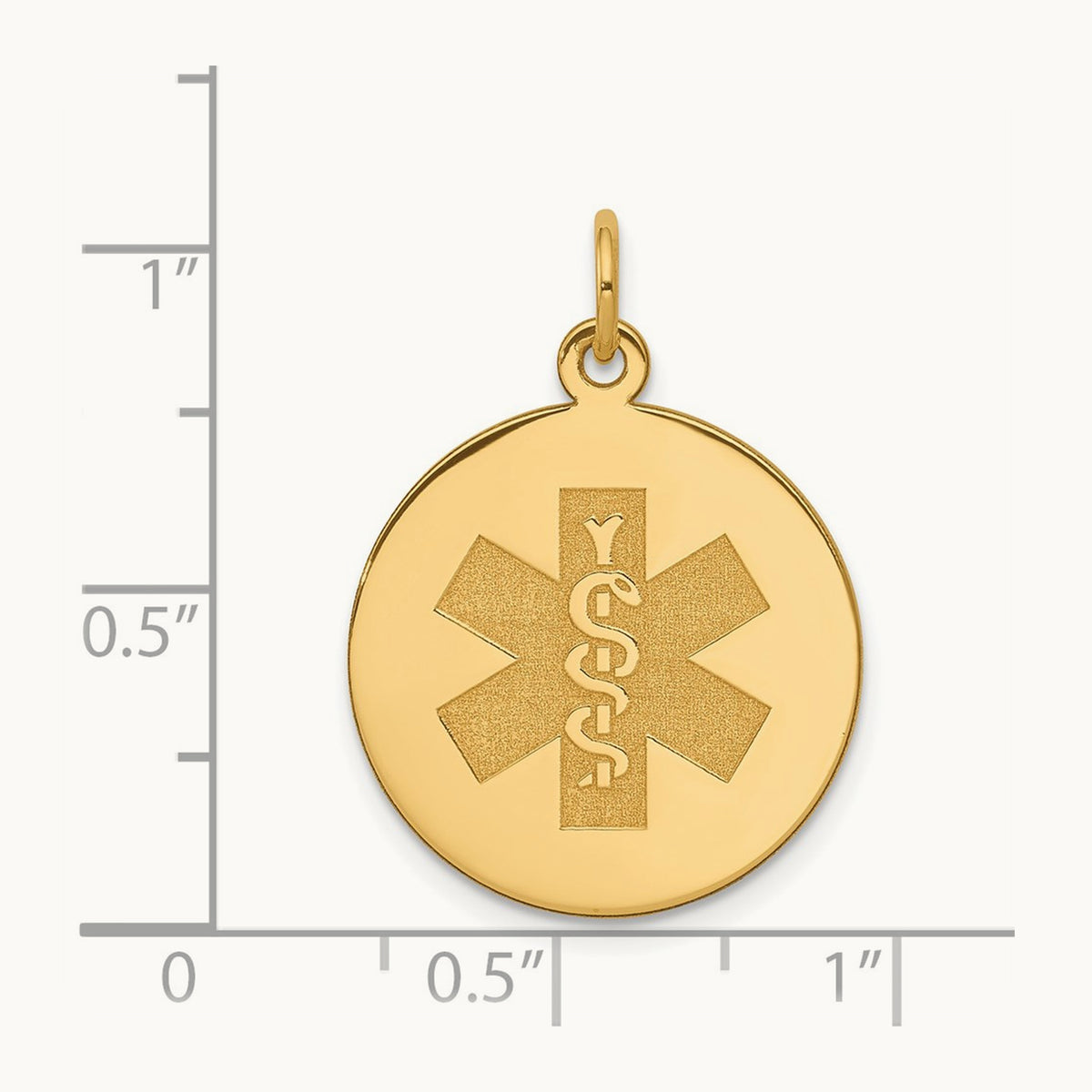Non-enameled Medical Jewelry Pendant, 14K
