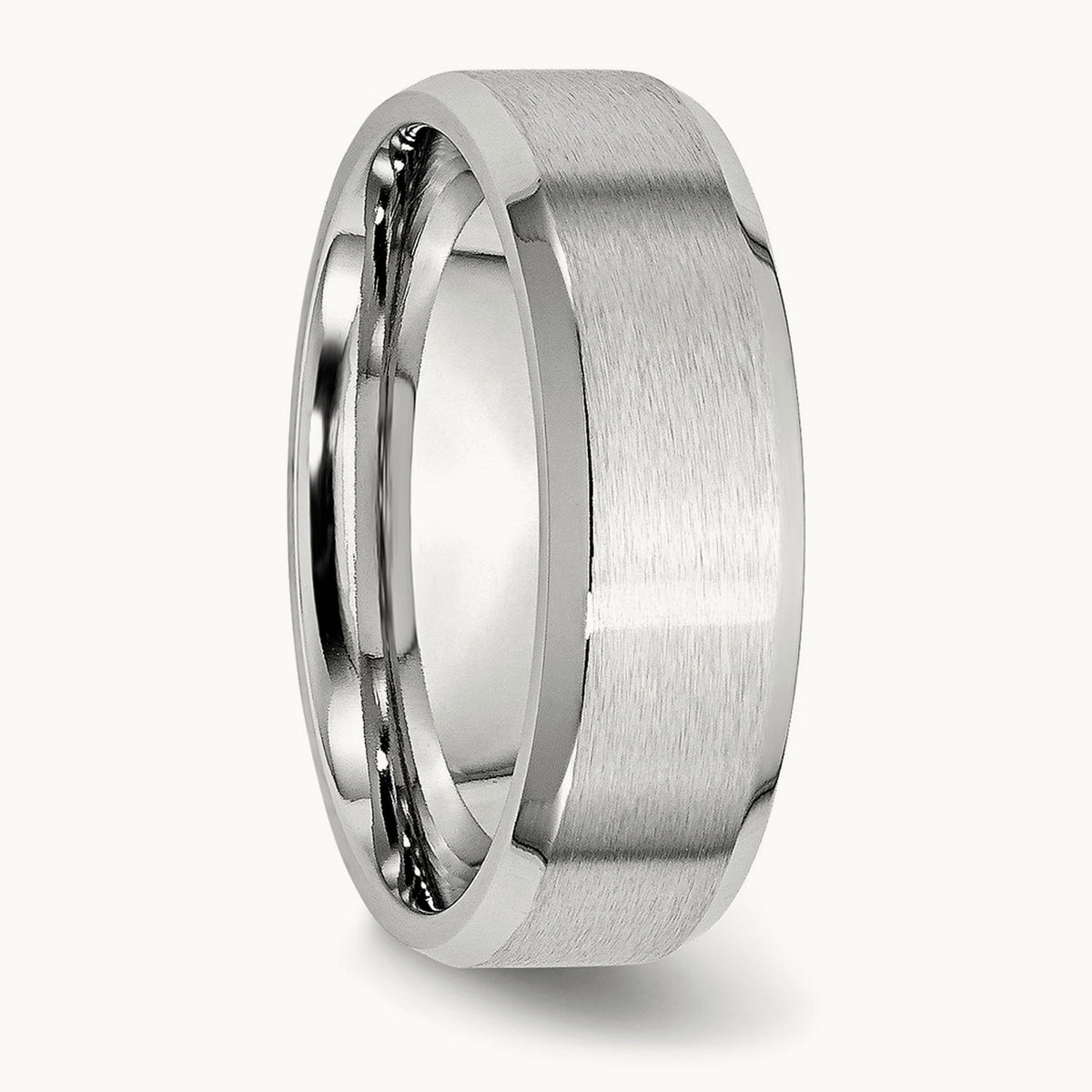 Cobalt Satin and Polished Beveled Edge Band — 7mm (2)