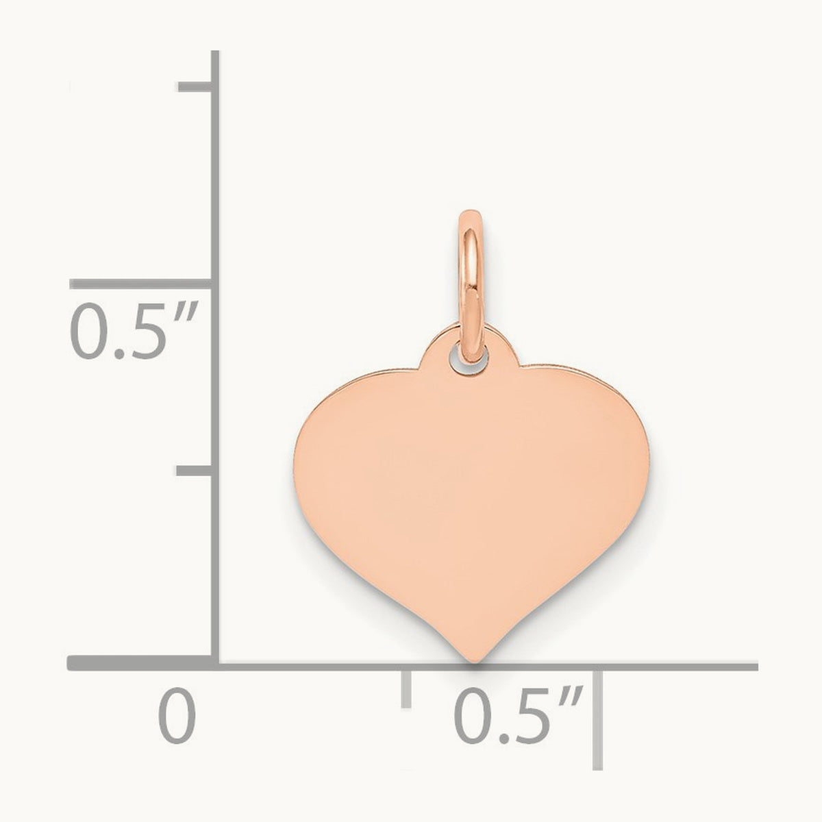 Heart Disc Charm, 14K Rose Gold