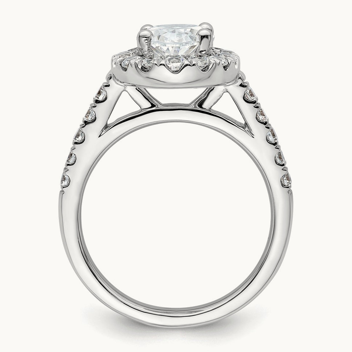 Oval Semi-Mount Engagement Ring — 7/8 ct (holds 2 ct center), 7