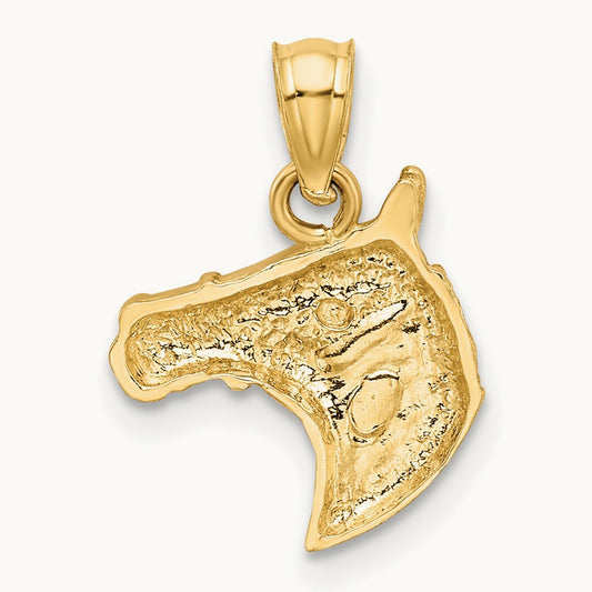 Diamond-cut Horse Pendant, 14K