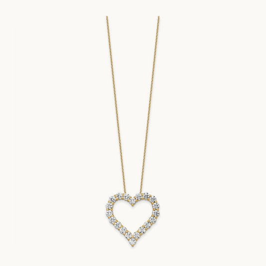Heart Necklace, 4.00 ct tw Lab-Grown Diamond — 14K Yellow Gold