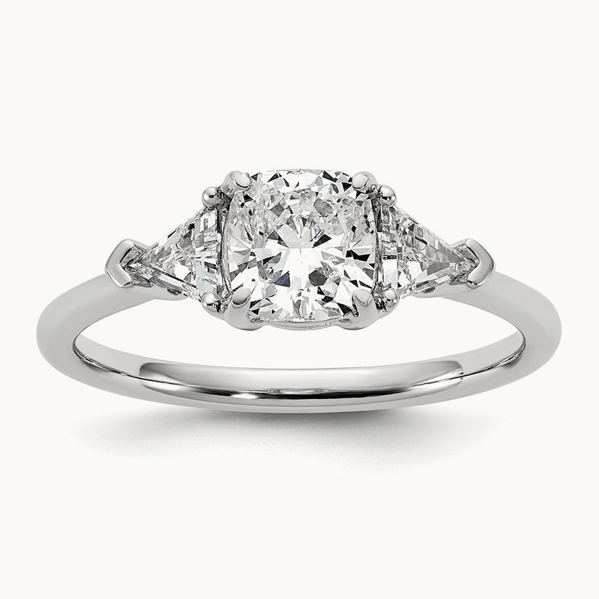 Triangle Cushion Semi-Mount Engagement Ring, 0.50-1.00 ct tw Lab-Grown Diamond — 1/2 ct, 14K White Gold