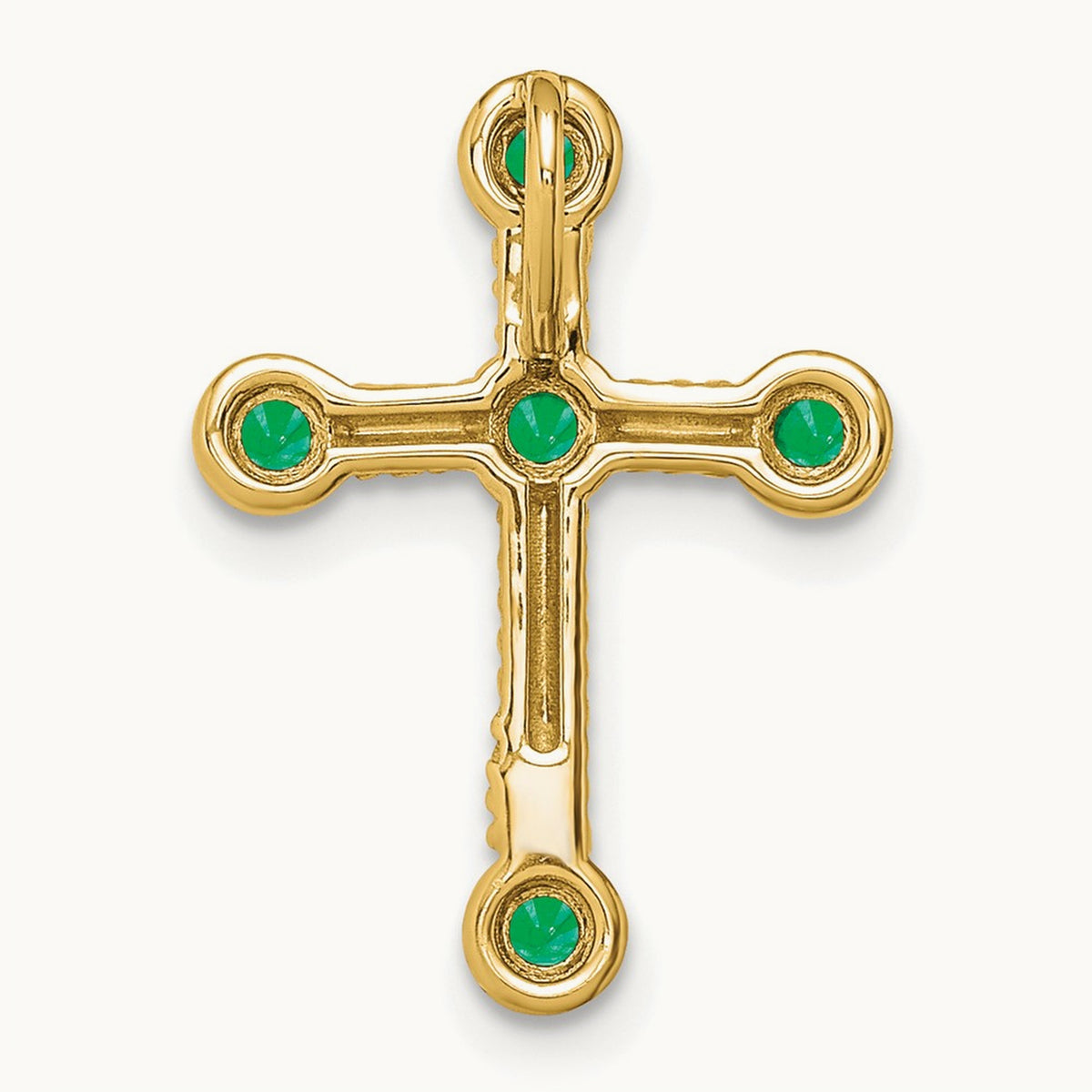 Emerald Cross Chain Slide, 14K