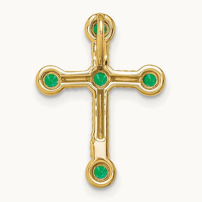 Emerald Cross Chain Slide, 14K