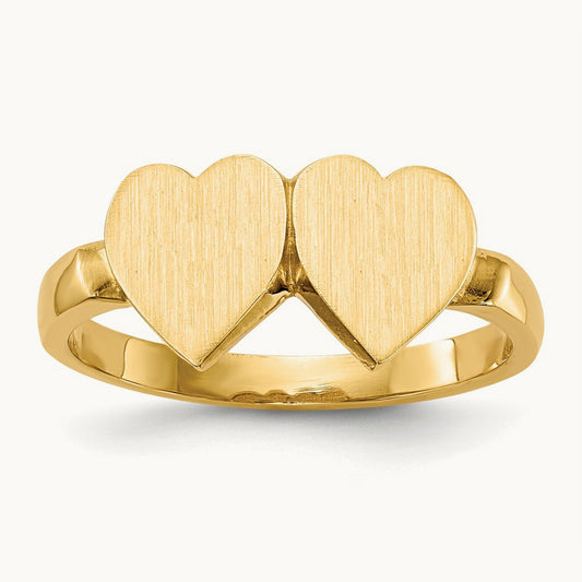 Open Back Heart Signet Ring — photo set