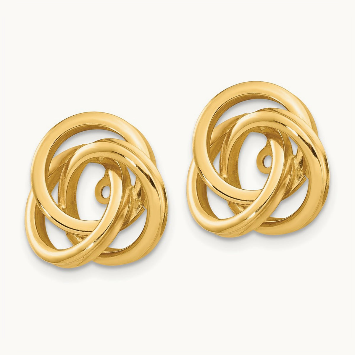 Polished Love Knot Earring Jackets — 14K Yellow Gold, 15mm