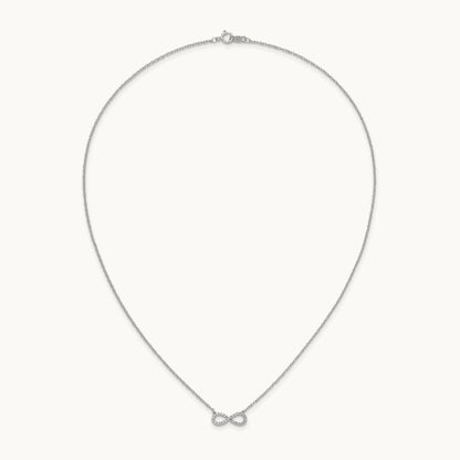 Polished Diamond Infinity Symbol 18 inch Necklace — 14K White Gold