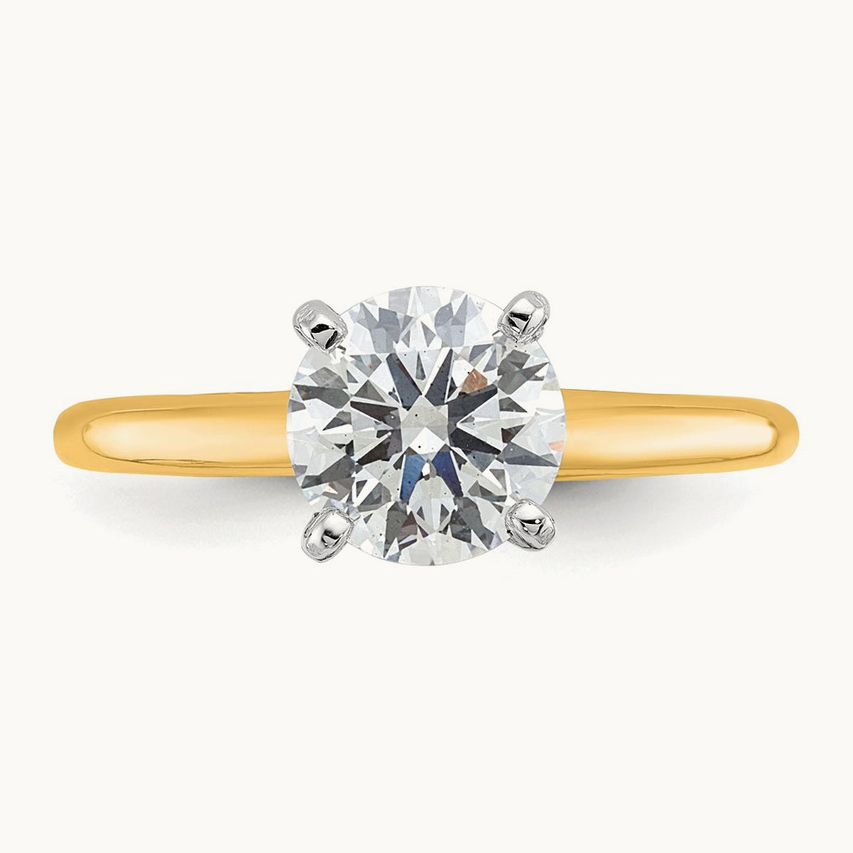 Round Solitaire Engagement Ring, 0.25-5.00 ct tw Lab-Grown Diamond — 14K Two-Tone