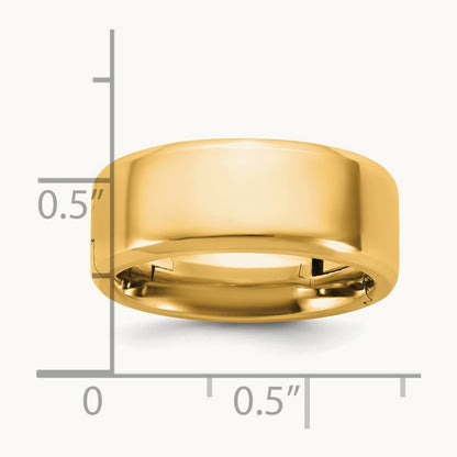 CLIQ Hinged Beveled Edge Wedding Band, 8mm, 14K Yellow Gold