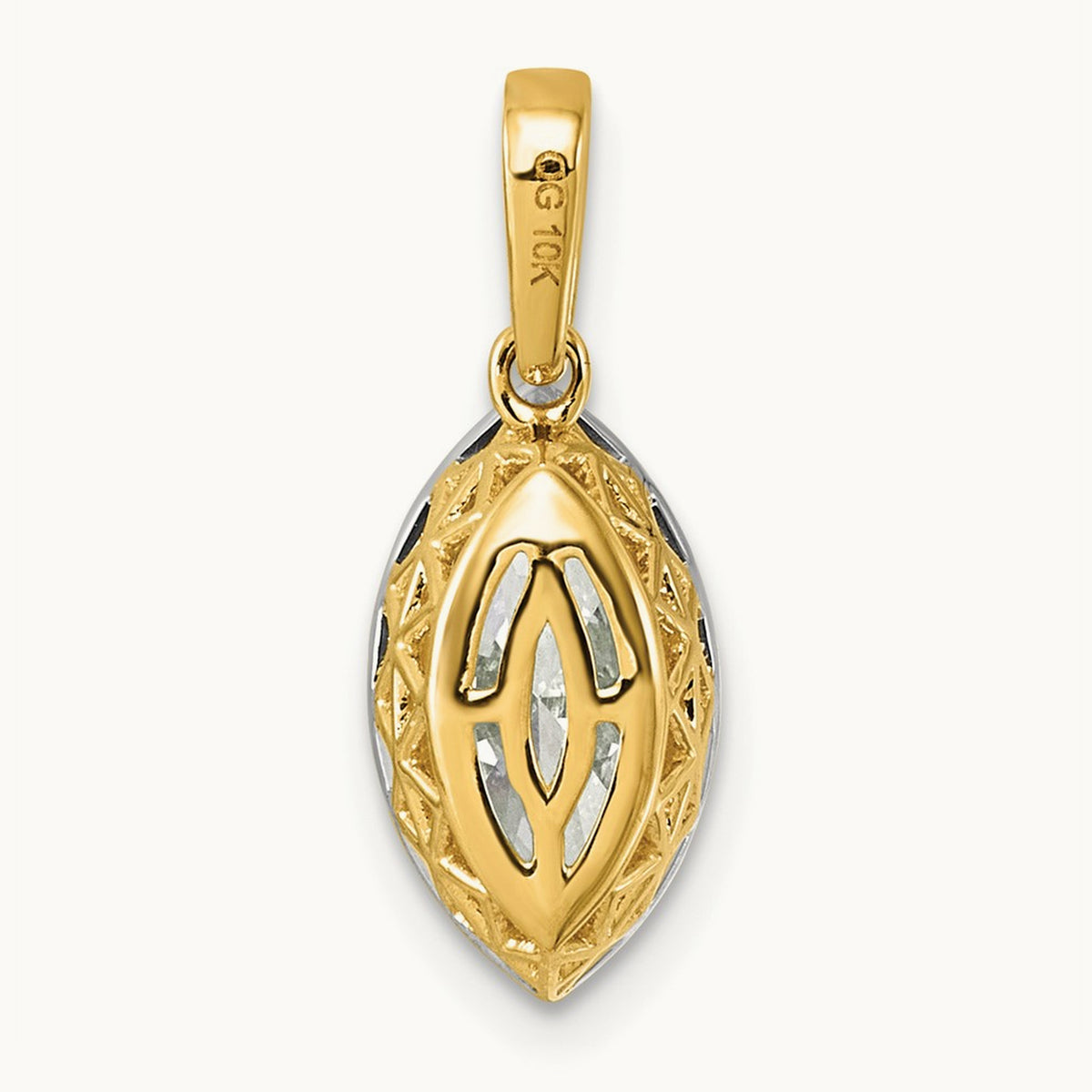 With Rhodium Marquise Center Pendant, 1.00 ct tw Lab-Grown Diamond