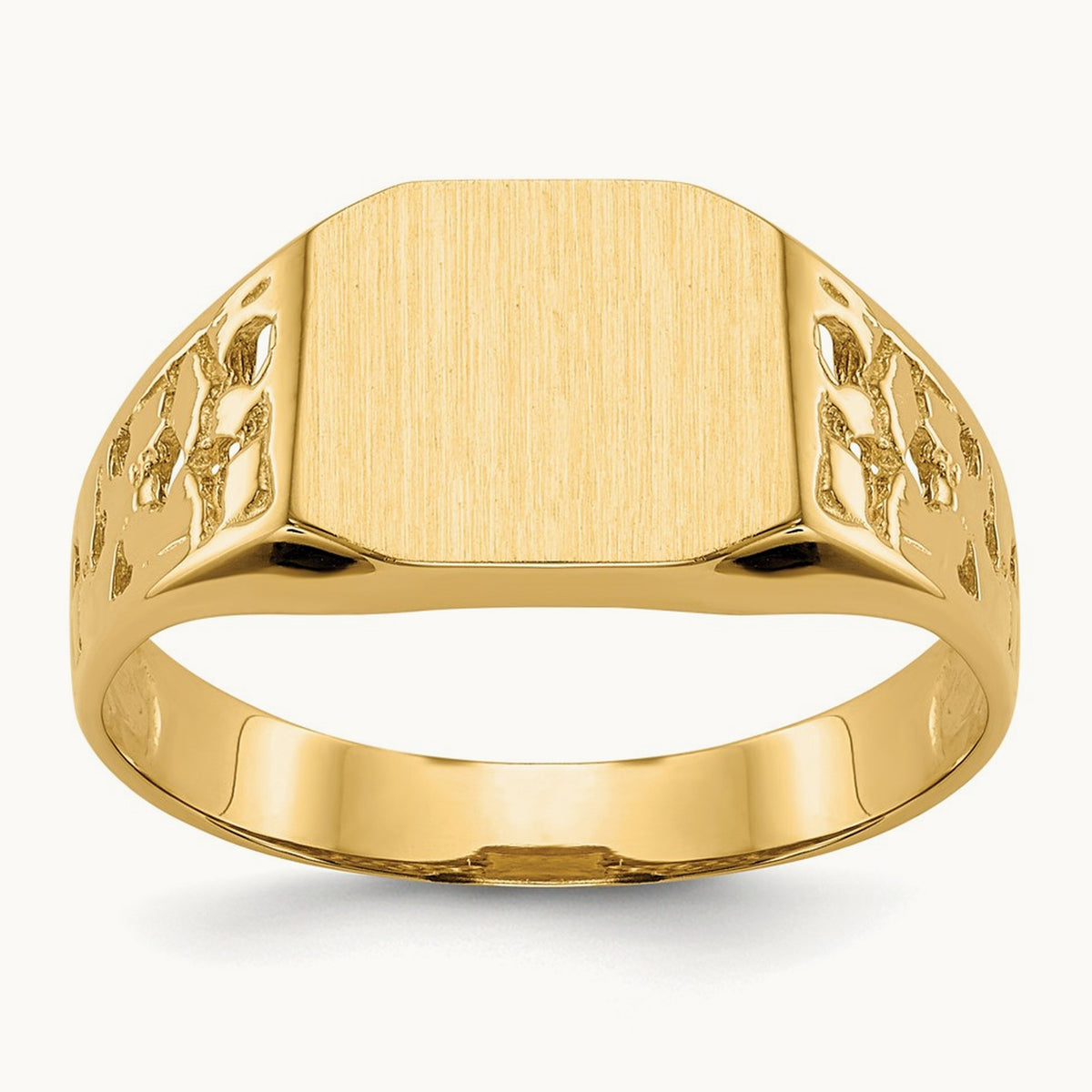Open Back Mens Signet Ring — photo set