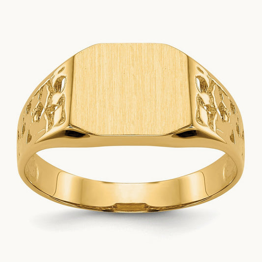 Open Back Mens Signet Ring — photo set