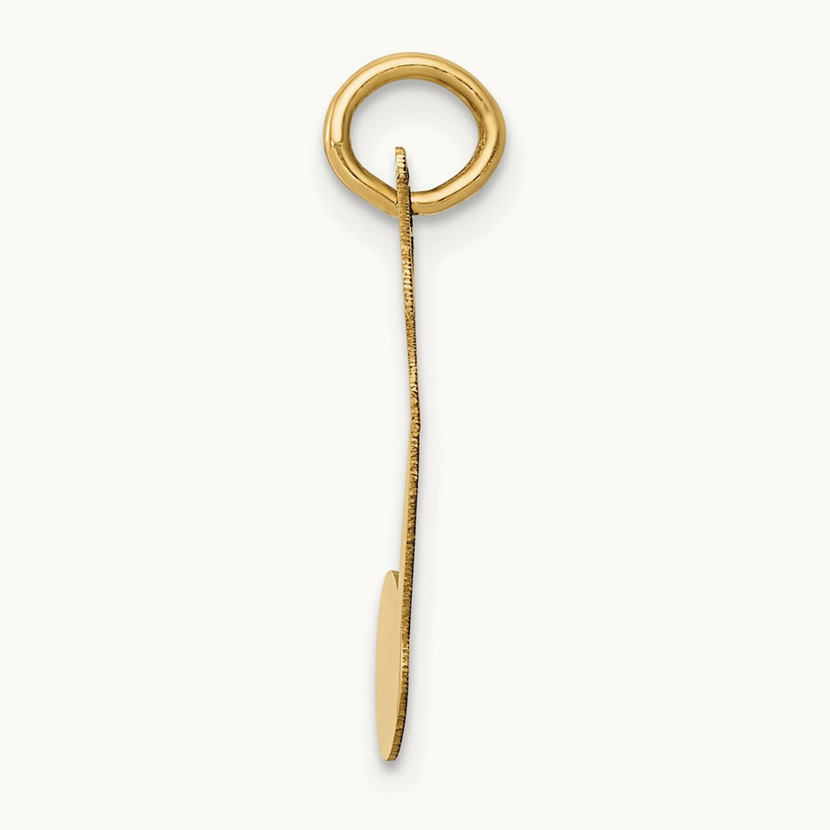 Polished Musical Note Charm — 14K Yellow Gold, 22mm