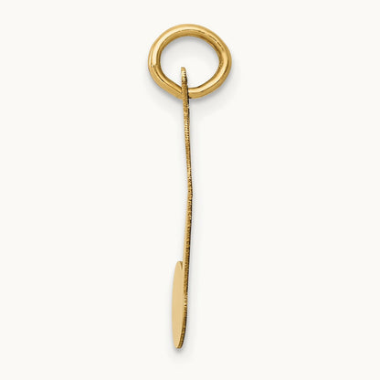 Polished Musical Note Charm — 14K Yellow Gold, 22mm