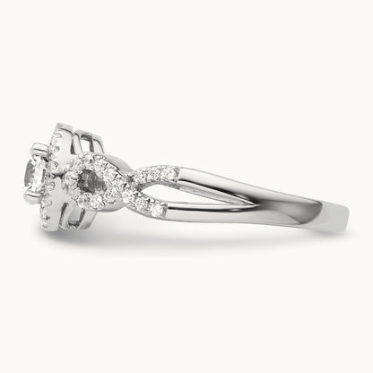 Round Halo Engagement Ring, 0.50 ct tw Lab-Grown Diamond