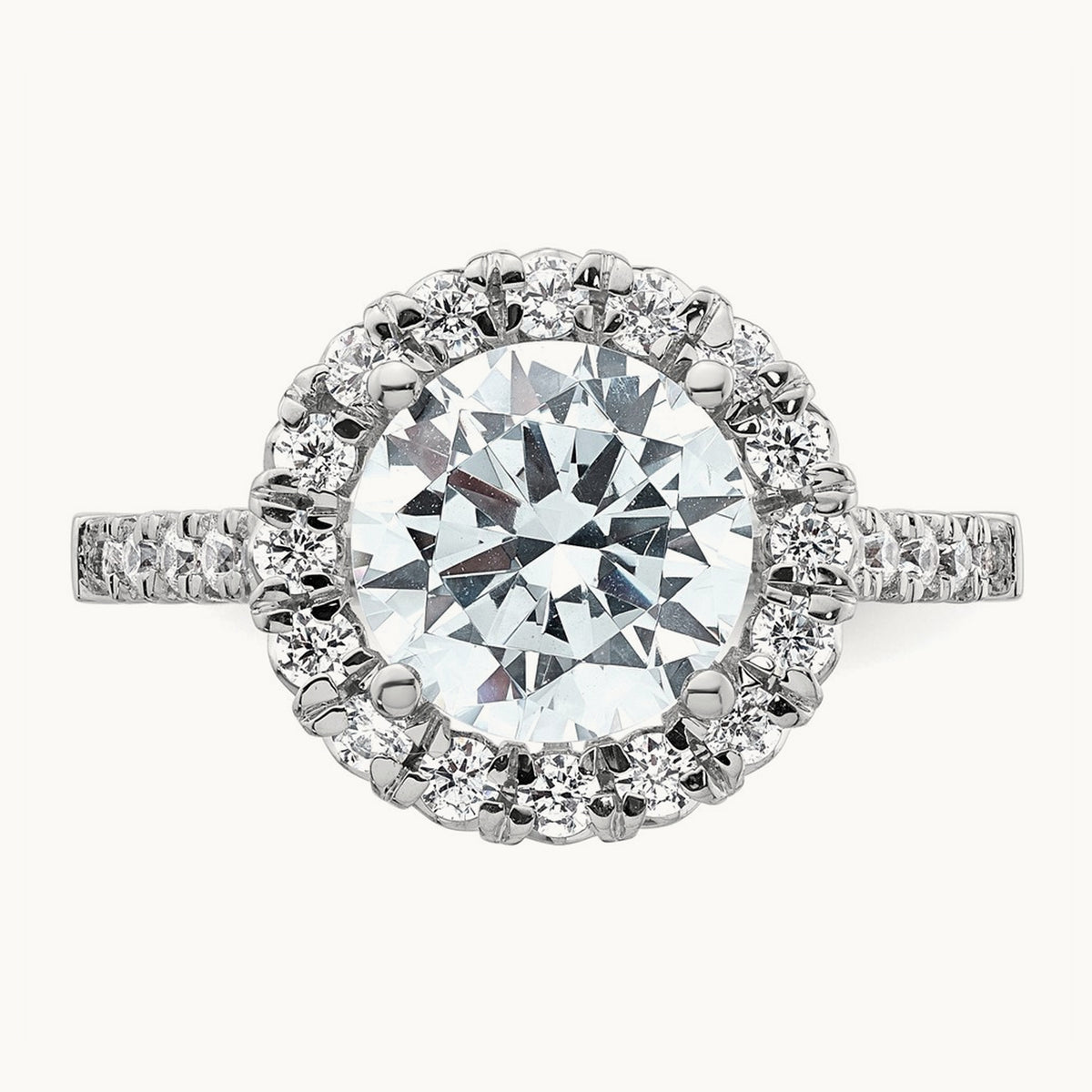 Semi-Mount Engagement Ring, 0.25-0.50 ct tw Lab-Grown Diamond — 5/8 ct (holds 3 ct center) · VS/SI (Great), 14K White Gold, 7