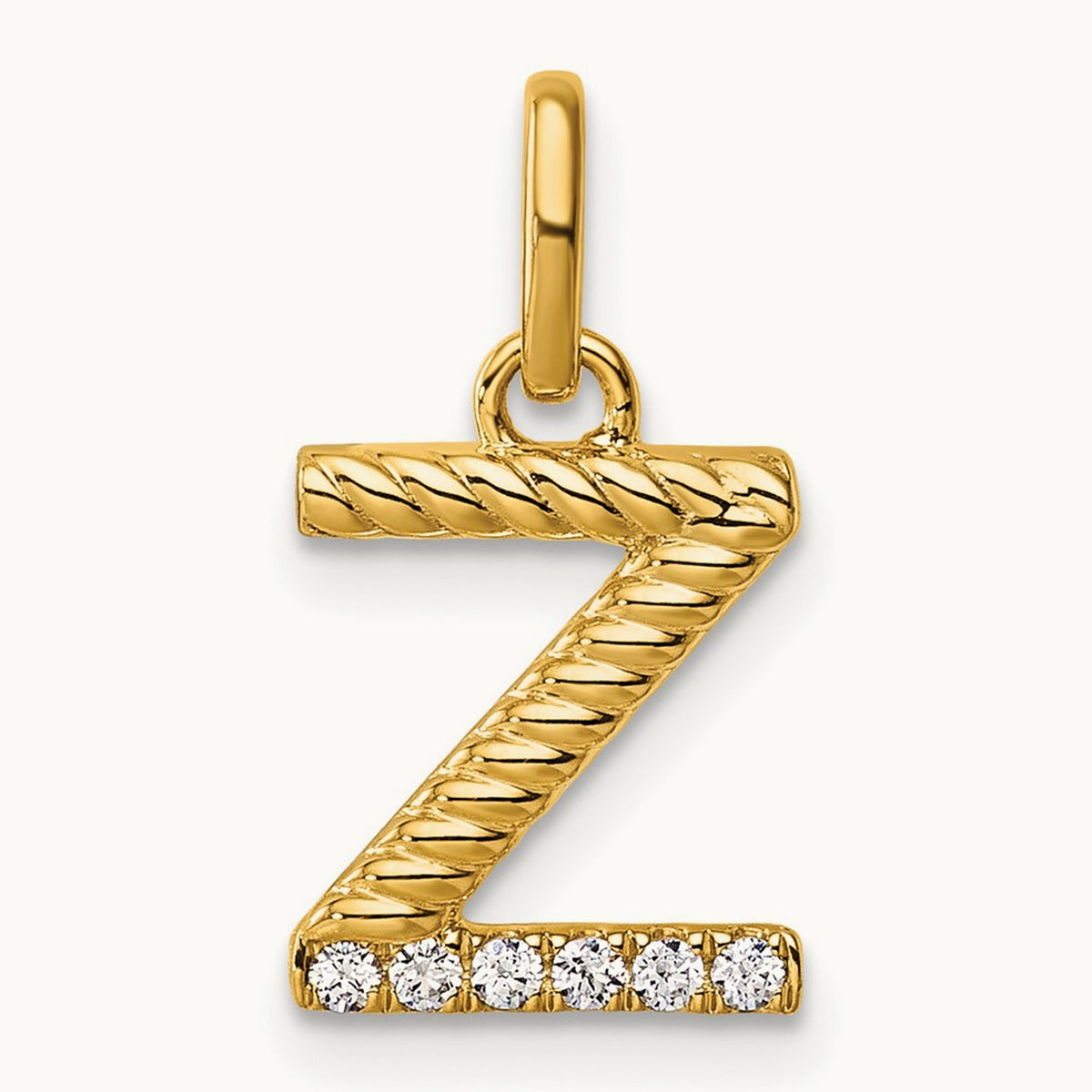 Twisted Diamond Charm — 14K Yellow Gold, Z