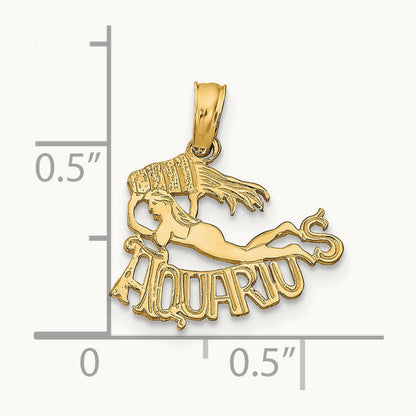 AQUARIUS Zodiac Charm in 14K Yellow Gold