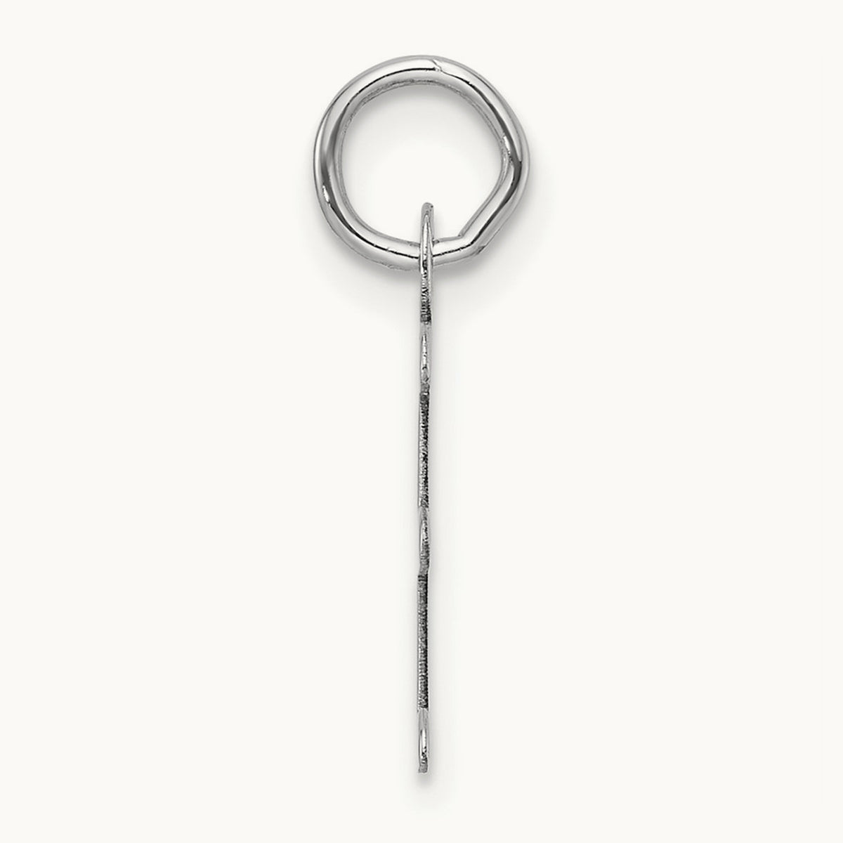 Slanted Block Initial Charm — 14K White Gold, E