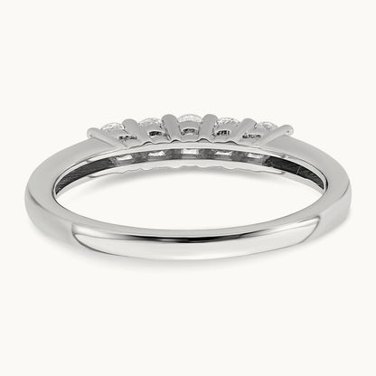 5-Stone Diamond Band, 14K White Gold