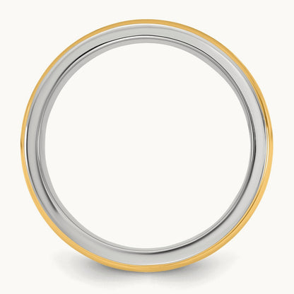 W/Y Single Banded Wedding Band, 8mm, 14K Two-tone