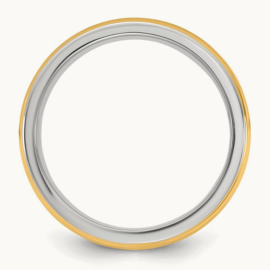 W/Y Single Banded Wedding Band, 8mm, 14K Two-tone