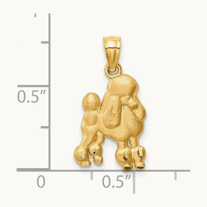 Diamond-cut Poodle Pendant, 14K