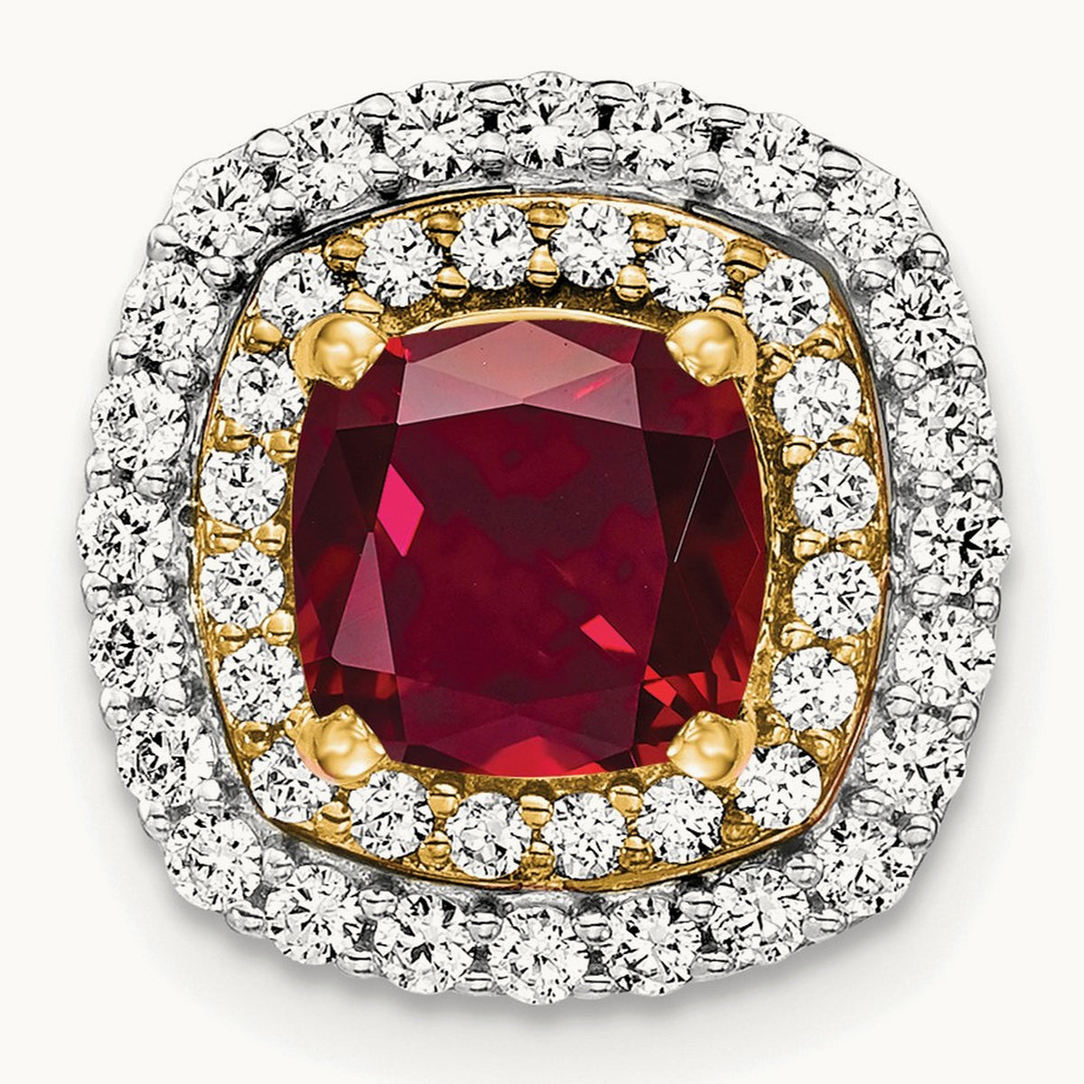 Created Ruby Chain Slide, 0.50 ct tw Lab-Grown Diamond