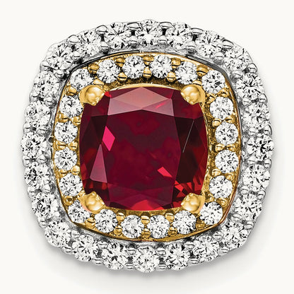 Created Ruby Chain Slide, 0.50 ct tw Lab-Grown Diamond