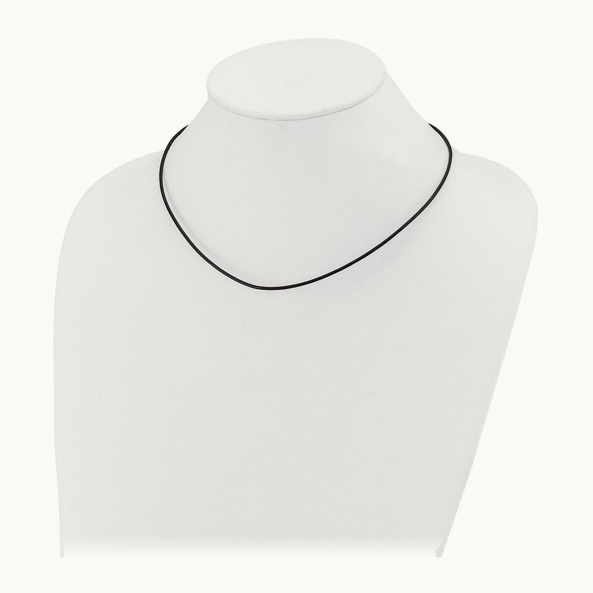 18in Black Leather Cord Necklace — 14K Yellow Gold, 1.5mm