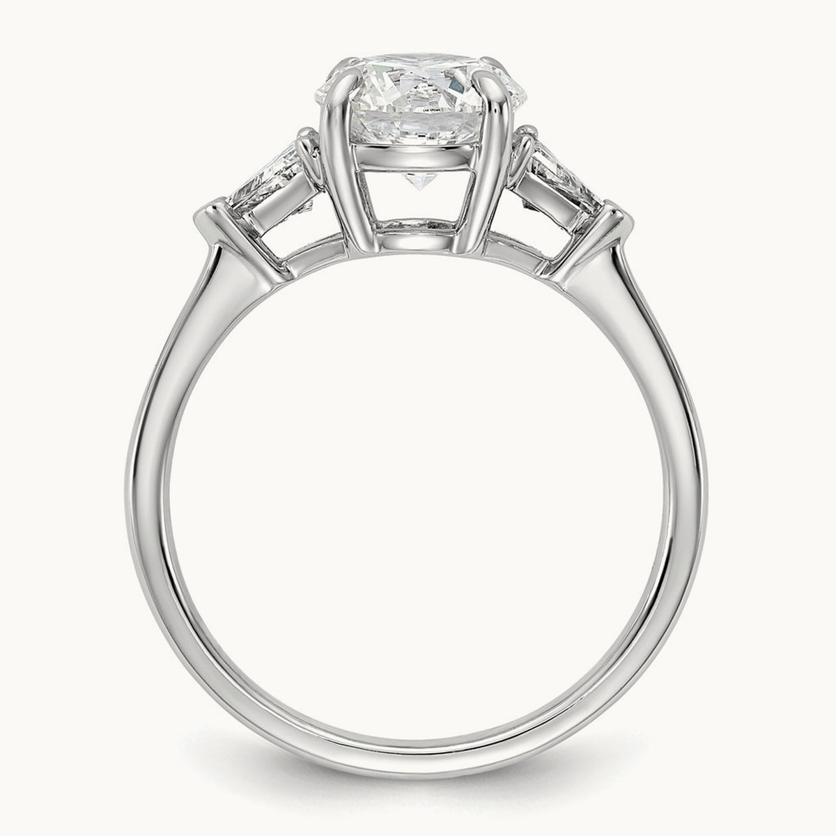 1/2ct Lab Grown Dia VS/SI+ G+ 1 1/2ct Round Semi 3 Stone Eng Ring, 14K White Gold